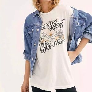 Free People, Country Roads T Shirt, Oversized, Small